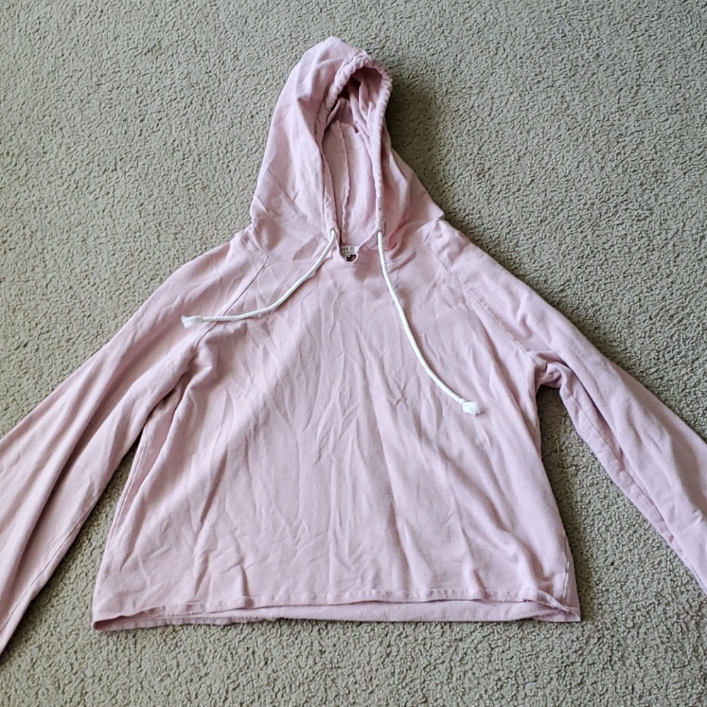 Pink cropped hoodie
